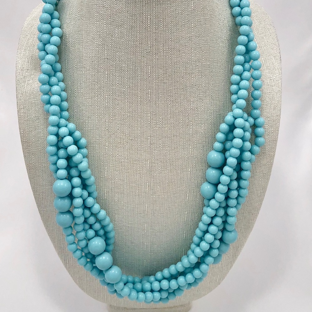 Lane Bryant multi strand twisted beaded necklace